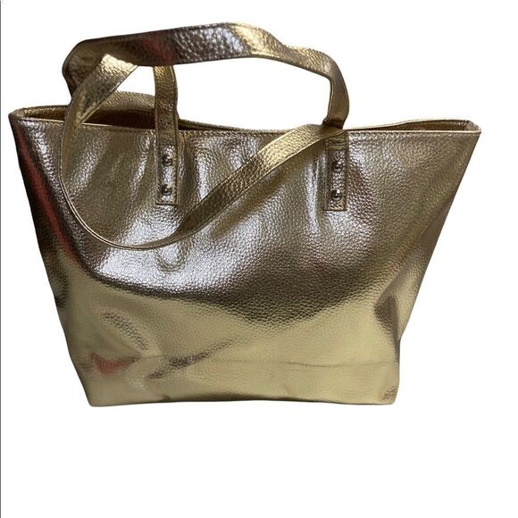 CHI, Gold Tote bag, 11X5X15, Magnetic Closure with inside pockets and zipper - Picture 1 of 9